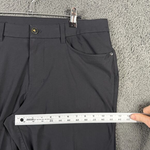 Lululemon Pants Mens 34x27 Black ABC Slim Fit Stretch Warpstreme Chino 5 Pocket - Picture 10 of 13